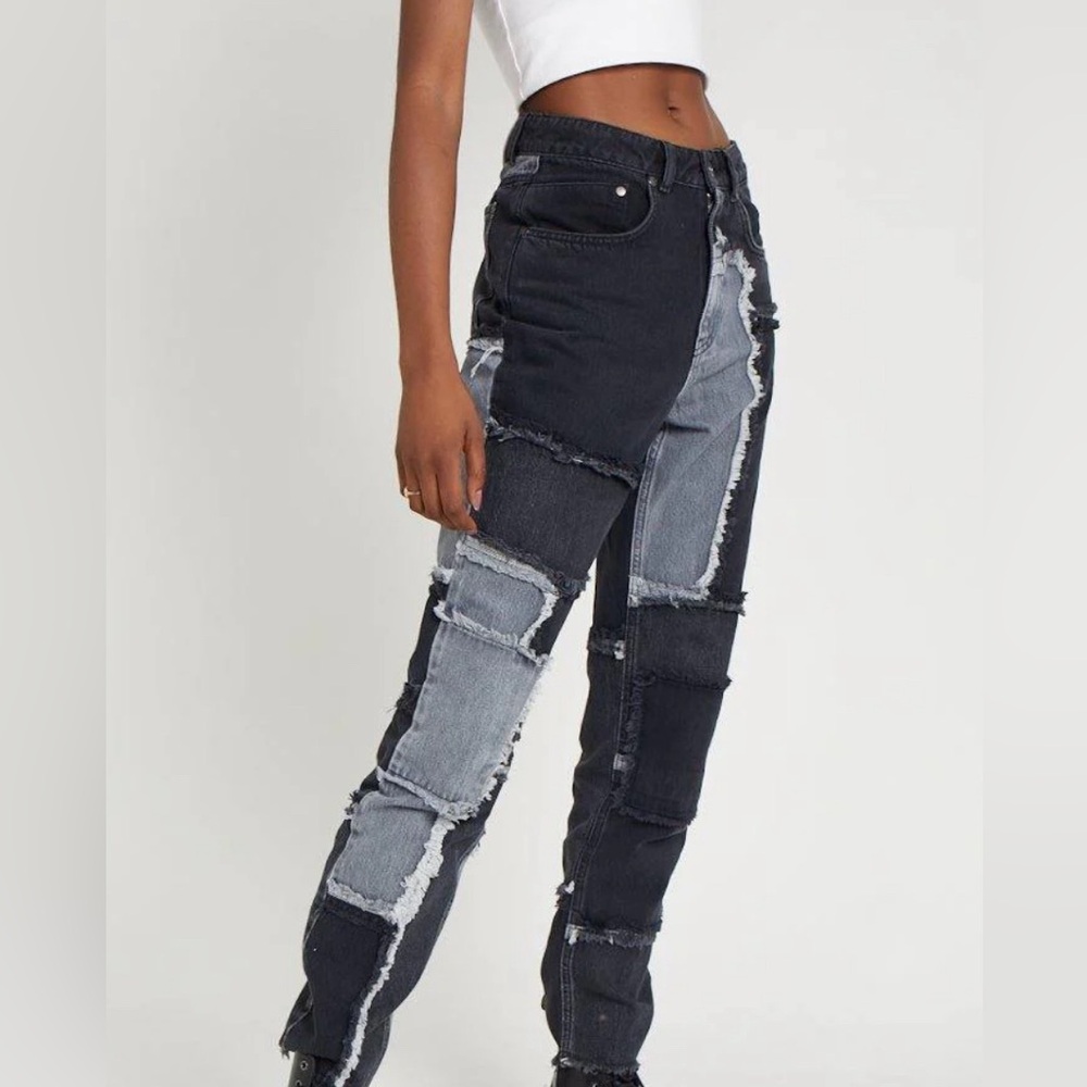 The Ragged Priest Patchwork Cheat Jean- Charcoal